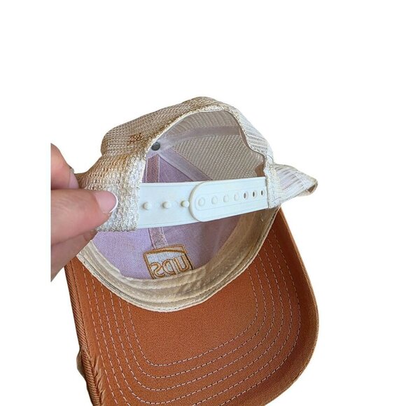 Vintage UPS Logo Trucker Hat With Mesh Back & Distressed Details - Picture 8 of 11